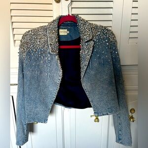 Embellished denim jacket by Alice and Olivia